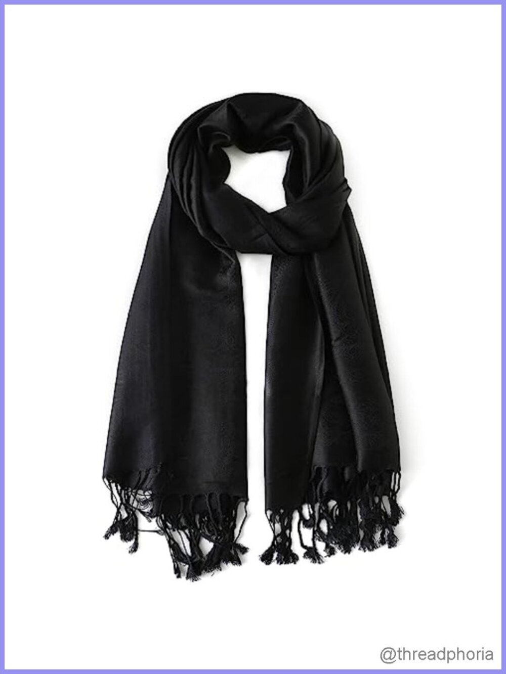 Paisley Pashmina Shawl Wrap 55% Viscose 45% Acrylic Fringe, Large 79x28 inch,